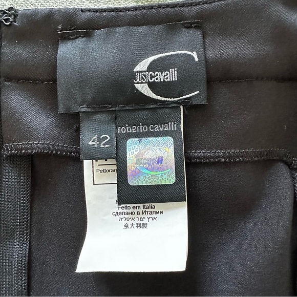 Roberto Cavalli Just Cavalli Black Dress Metallic Accents Size 42 IT - Picture 6 of 9